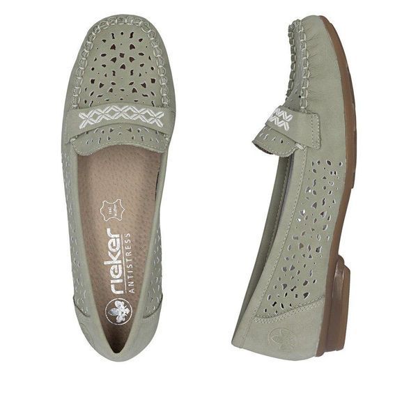 Мокасины женские Rieker кожа и экокожа SW-10084 42 зеленый 40069-52 SW-10084_42 фото - купить в Lenuar